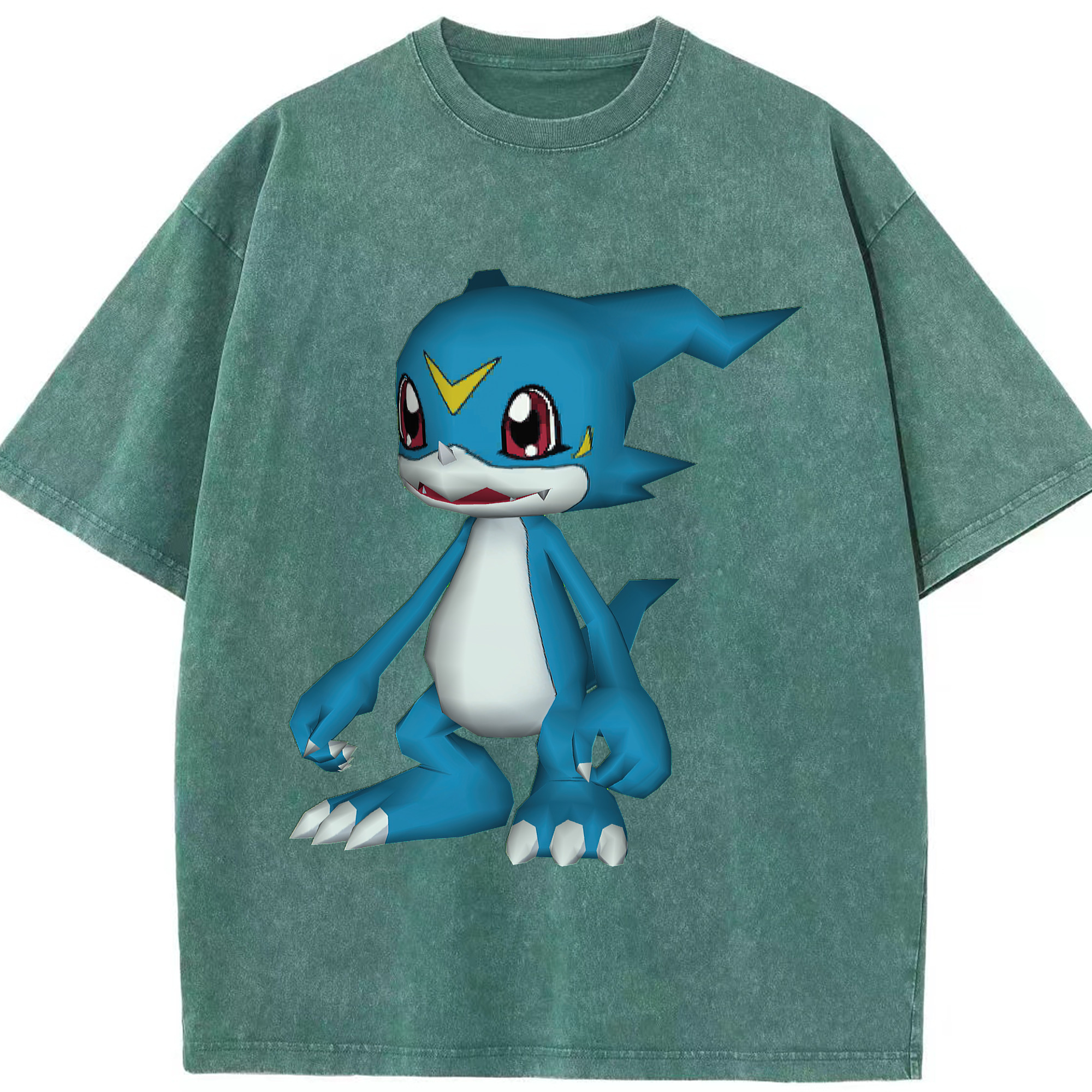 （画像用） Digimon デジタルモンスター/デジモン 綿100% ヴィンテージ風 半袖Tシャツ（フロントプリント）